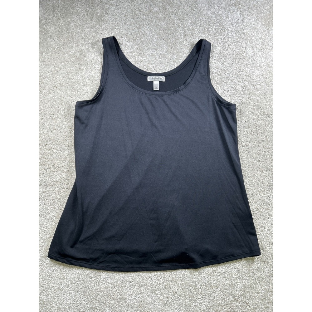 Dressbarn Tank Top‎ Womens 1X Black Sleeveless Stretchy Basic Layering Plus Size